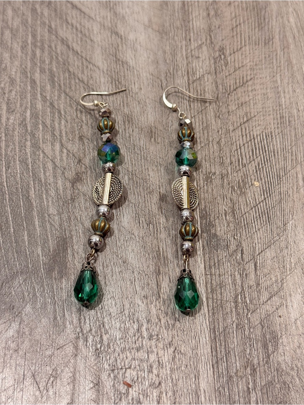 Emerald Crystal Drop Women's Earrings